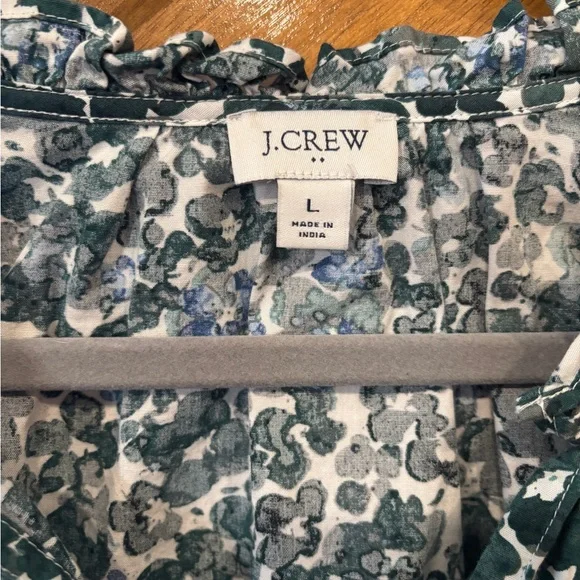 J Crew Green Floral Women's Top - Picture 2 of 4